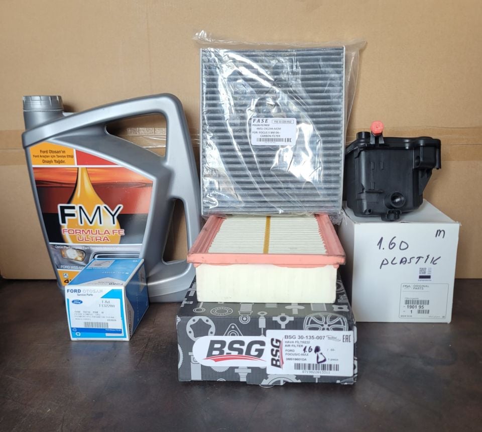 FORD FOCUS II 2004-2011 PLASTİK MAZOT FİLİTRELİ HAVA FİLİTRESİ KARE TİP PREDİYODİK YAĞ BAKIM SETİ